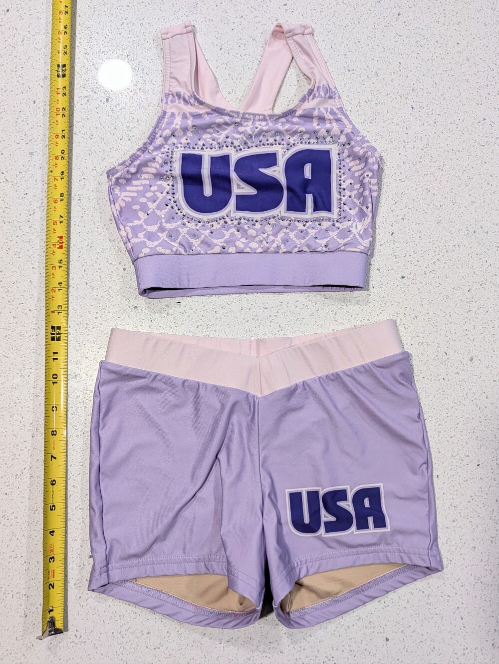 TEAM USA Real VARSITY Athletic ALLSTAR Uniform Small Cheerleading Set ALL-STAR